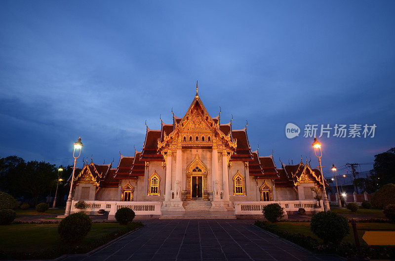 亚洲，大理石寺庙(Wat Benchamabophit)，曼谷，泰国。